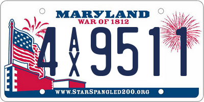 MD license plate 4AX9511