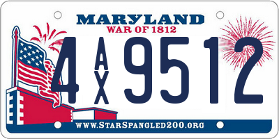 MD license plate 4AX9512
