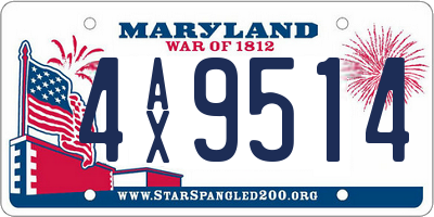 MD license plate 4AX9514