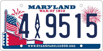 MD license plate 4AX9515