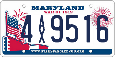 MD license plate 4AX9516