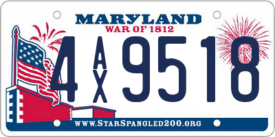 MD license plate 4AX9518