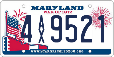 MD license plate 4AX9521