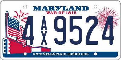MD license plate 4AX9524