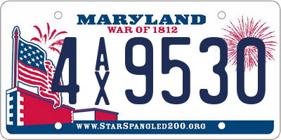 MD license plate 4AX9530