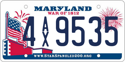 MD license plate 4AX9535
