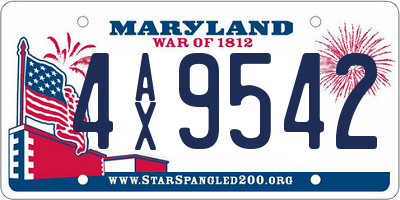 MD license plate 4AX9542