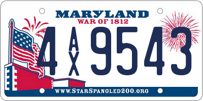 MD license plate 4AX9543