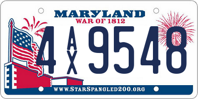 MD license plate 4AX9548
