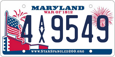 MD license plate 4AX9549