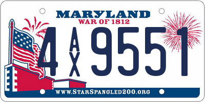 MD license plate 4AX9551