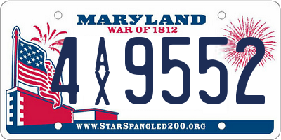 MD license plate 4AX9552