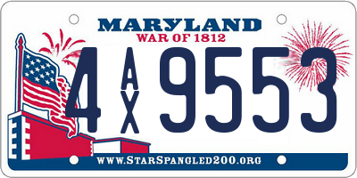 MD license plate 4AX9553