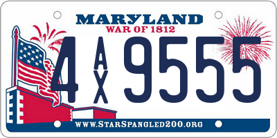 MD license plate 4AX9555