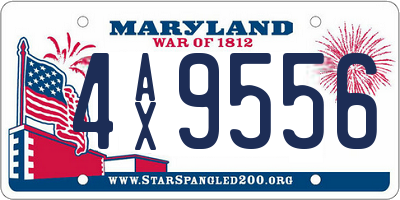MD license plate 4AX9556
