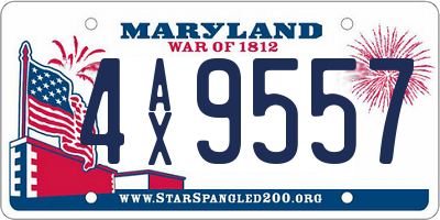 MD license plate 4AX9557