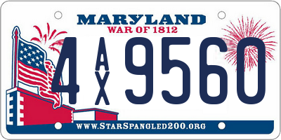 MD license plate 4AX9560