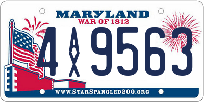 MD license plate 4AX9563
