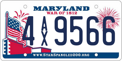 MD license plate 4AX9566