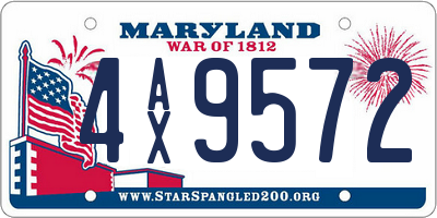 MD license plate 4AX9572