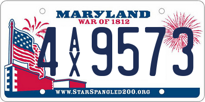 MD license plate 4AX9573