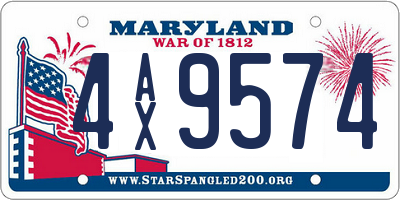 MD license plate 4AX9574