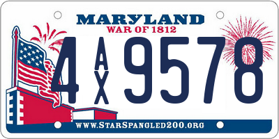 MD license plate 4AX9578