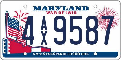 MD license plate 4AX9587
