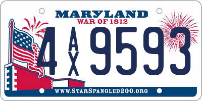MD license plate 4AX9593