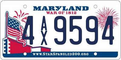 MD license plate 4AX9594