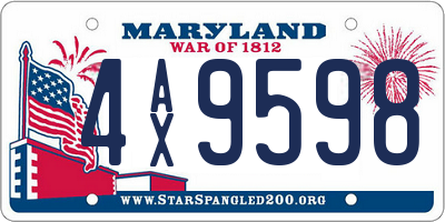 MD license plate 4AX9598