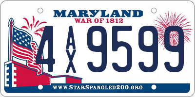 MD license plate 4AX9599