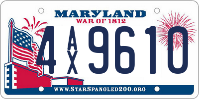 MD license plate 4AX9610