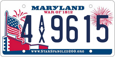 MD license plate 4AX9615
