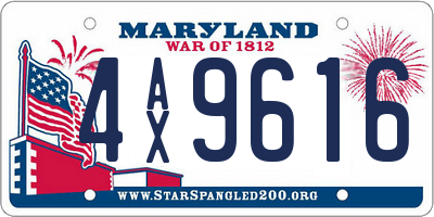 MD license plate 4AX9616