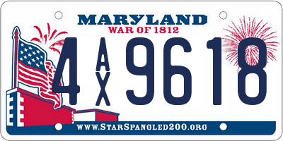 MD license plate 4AX9618