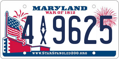 MD license plate 4AX9625