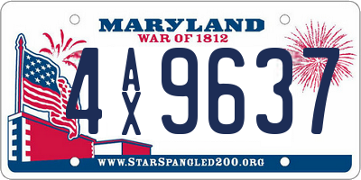 MD license plate 4AX9637