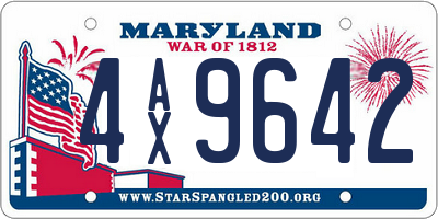 MD license plate 4AX9642