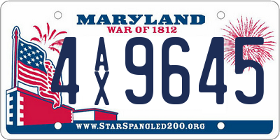 MD license plate 4AX9645