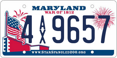 MD license plate 4AX9657