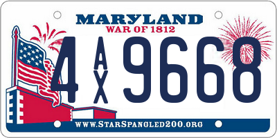 MD license plate 4AX9668