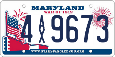 MD license plate 4AX9673