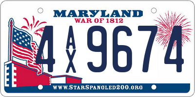 MD license plate 4AX9674