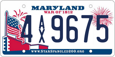 MD license plate 4AX9675