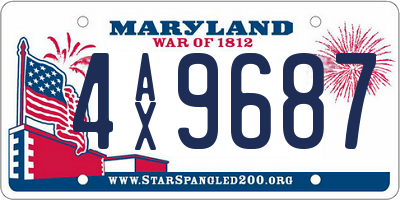 MD license plate 4AX9687