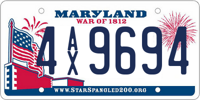 MD license plate 4AX9694