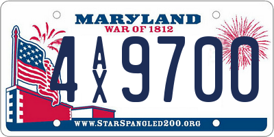 MD license plate 4AX9700