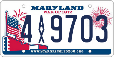 MD license plate 4AX9703