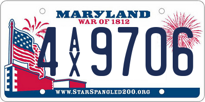 MD license plate 4AX9706